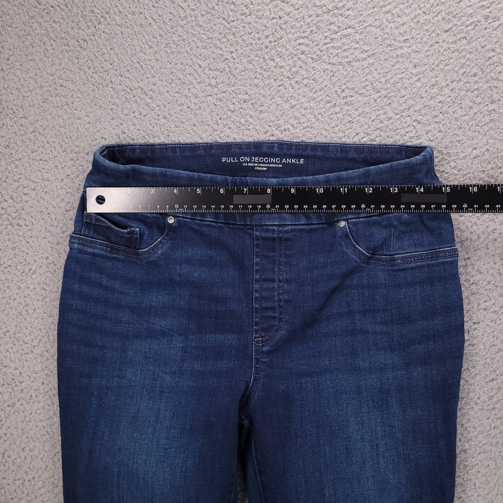 CHICOS Jeans Size 6 (0.5R) Pull On Jegging Ankle Mid Rise Stretch Denim - Picture 7 of 12